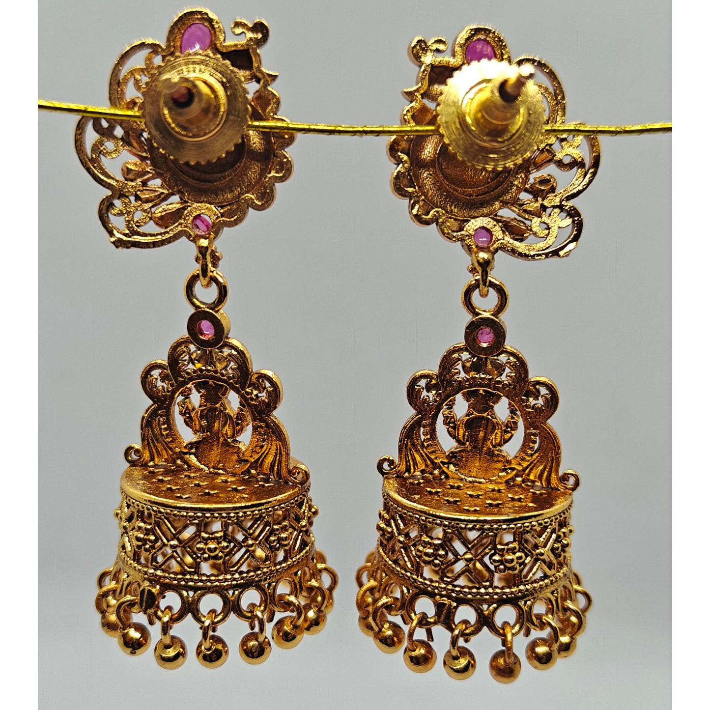 Pink Peacock Temple Jhumki