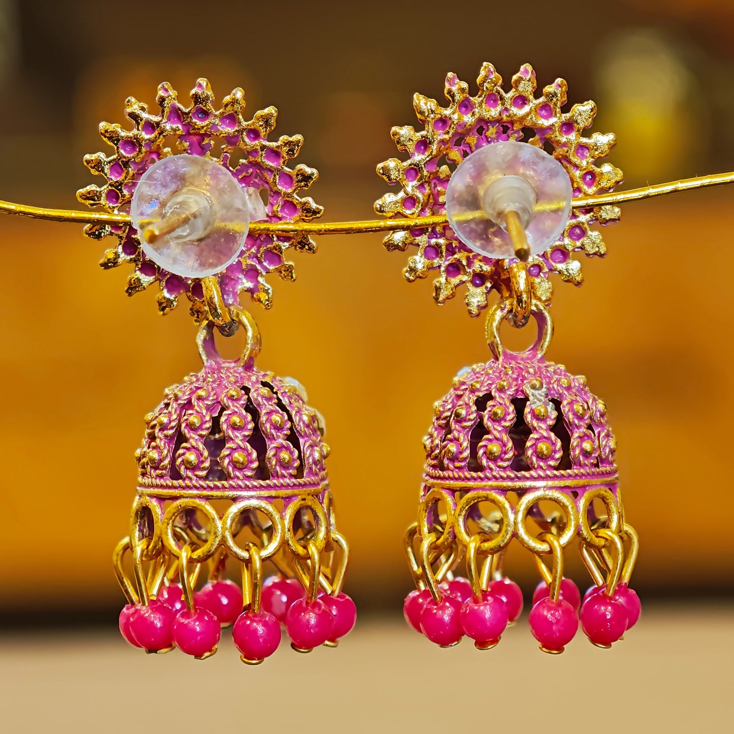Pink Round Top Small Jhumki