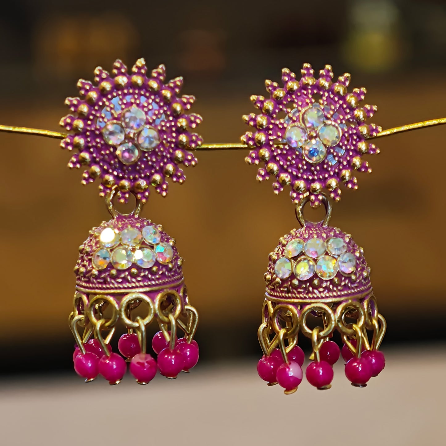 Pink Round Top Small Jhumki