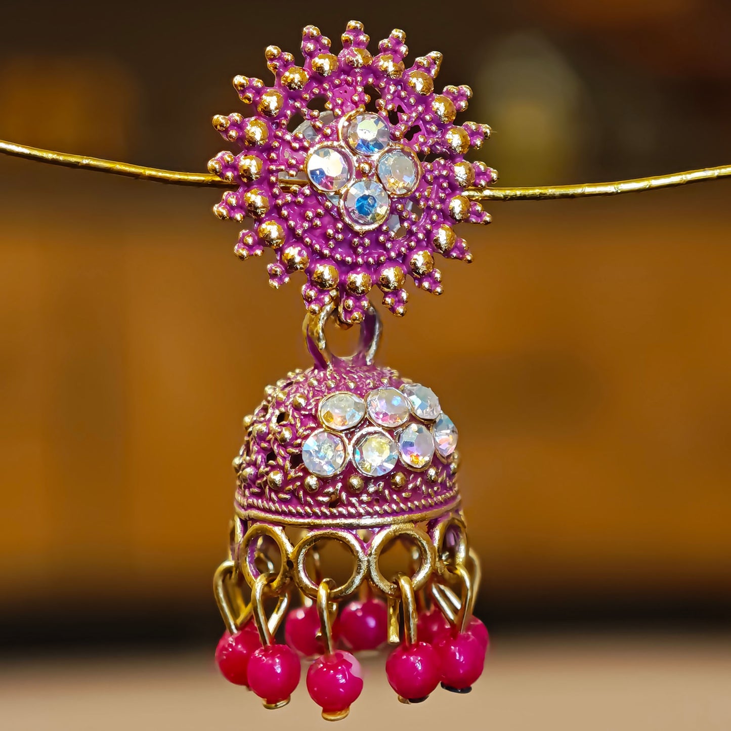 Pink Round Top Small Jhumki