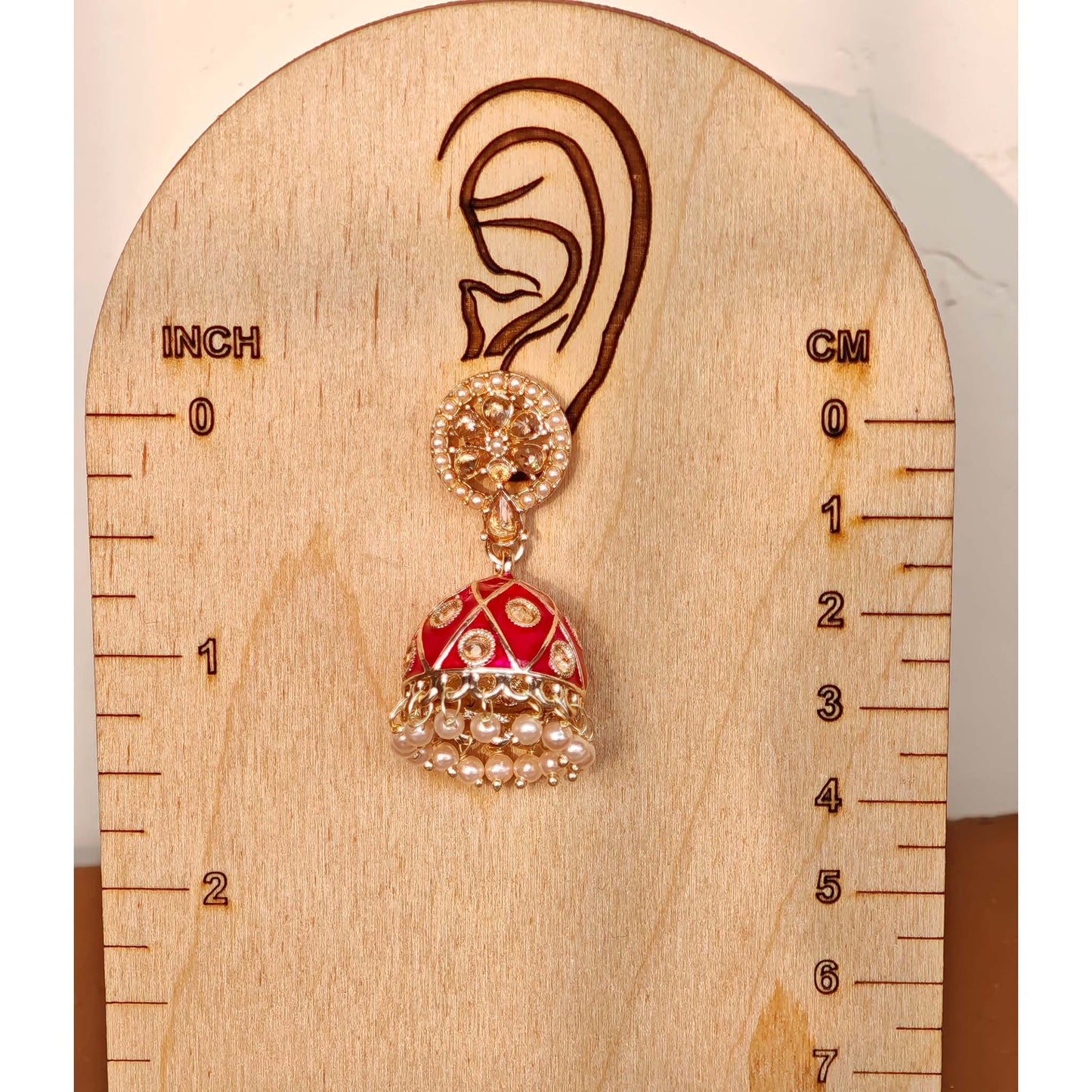 Rani Pink Meenakari Jhumki