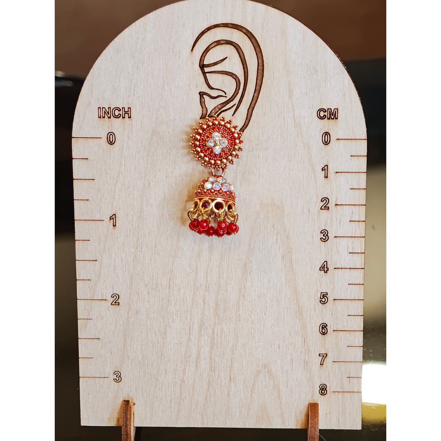Red Round Top Small Jhumki