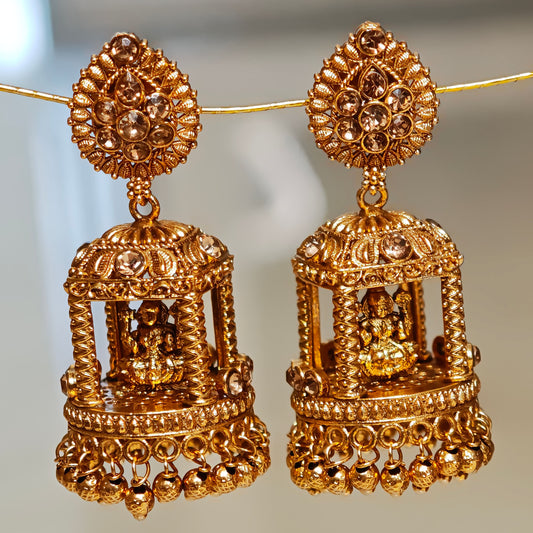 Rosegold Mandap Temple Jhumki