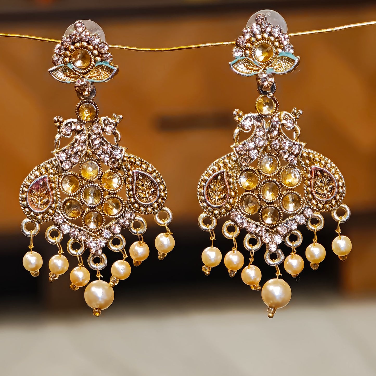 Rosegold Peacock Dangler