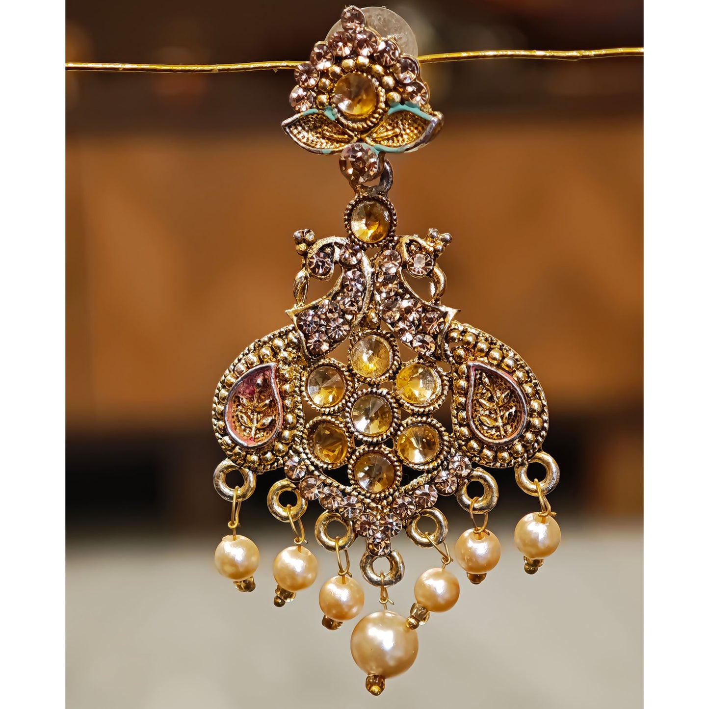 Rosegold Peacock Dangler