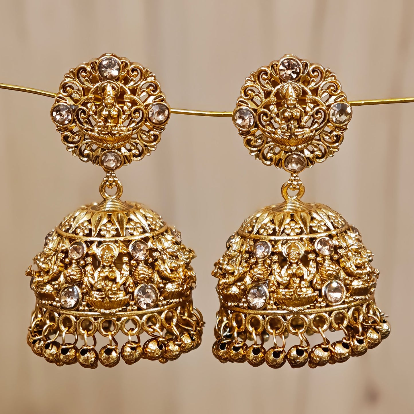 Rosegold Rich Design Temple Jhumki