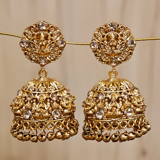 Rosegold Rich Design Temple Jhumki