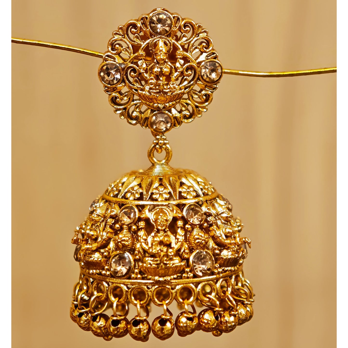 Rosegold Rich Design Temple Jhumki
