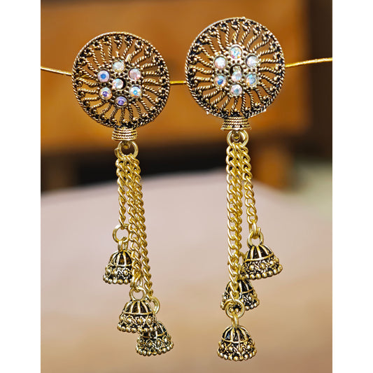 Round Floral Latkan Small Jhumki