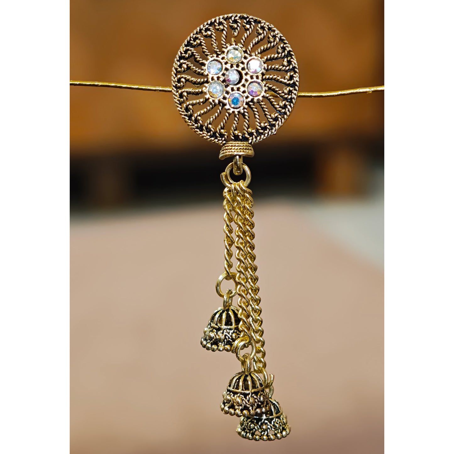 Round Floral Latkan Small Jhumki