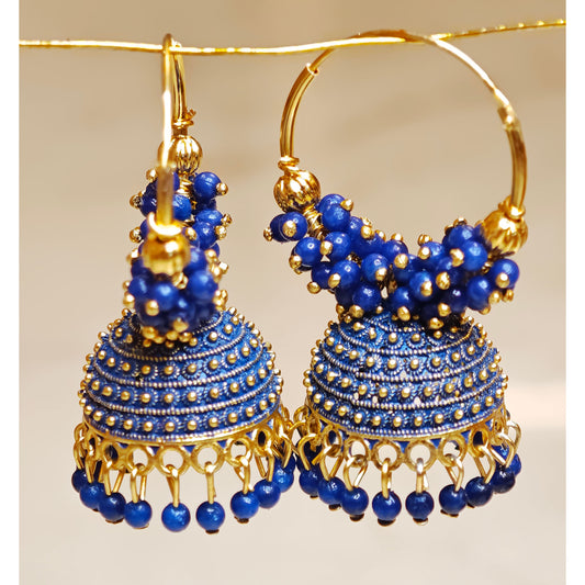 Royal Blue Medium Hoop Jhumki