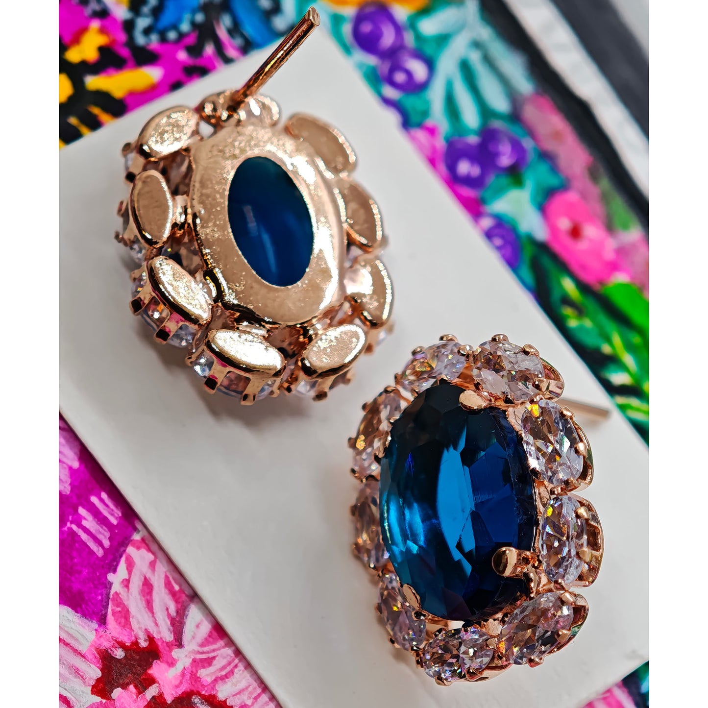 Torquoise Blue Crystal Studs