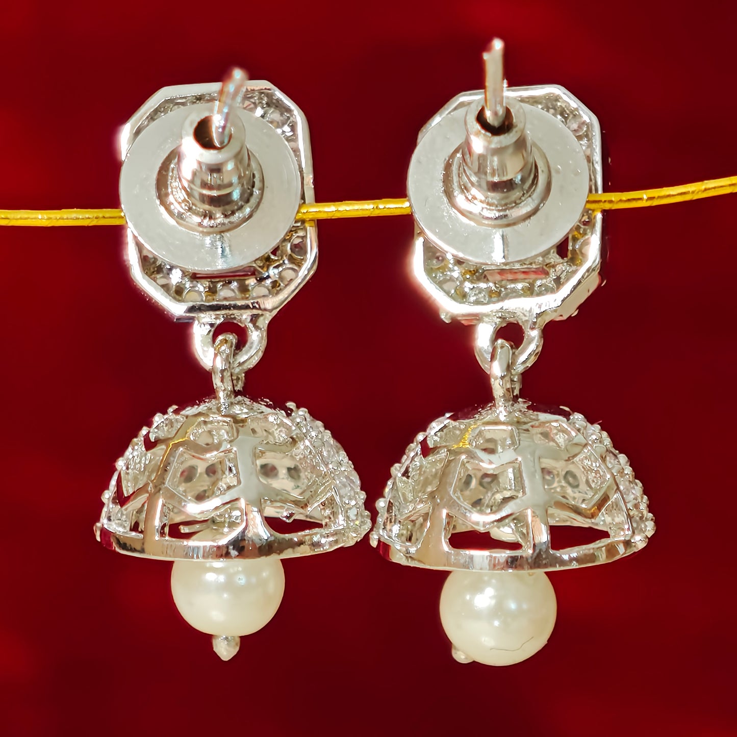 Silver Stones Small Jhumki