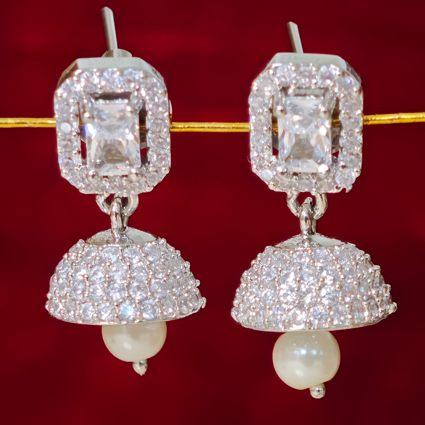 Silver Stones Small Jhumki