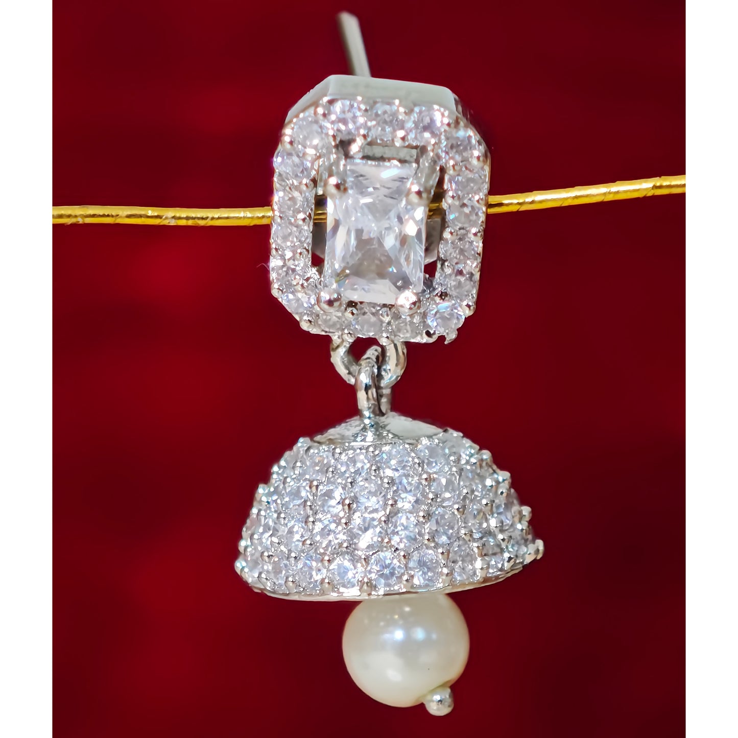 Silver Stones Small Jhumki