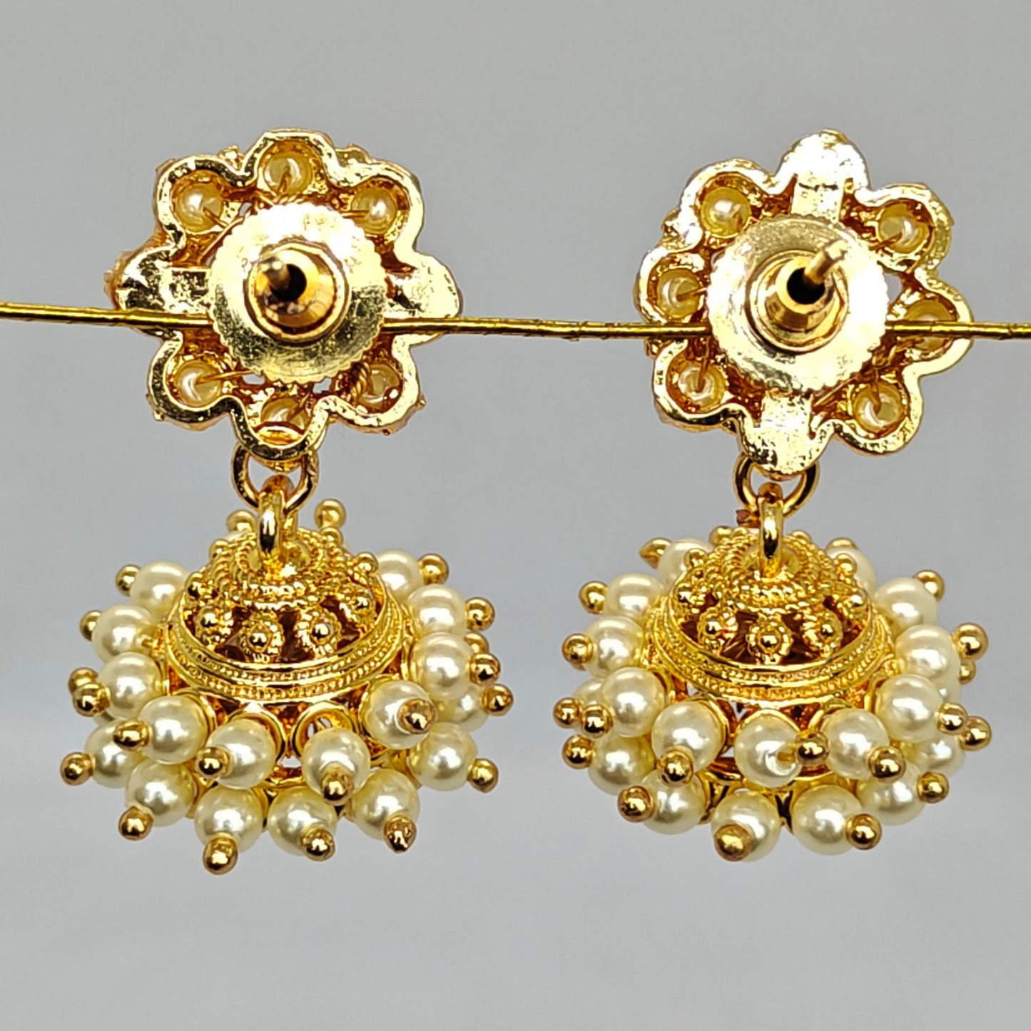 South Indian Floral Pearl Jhumki