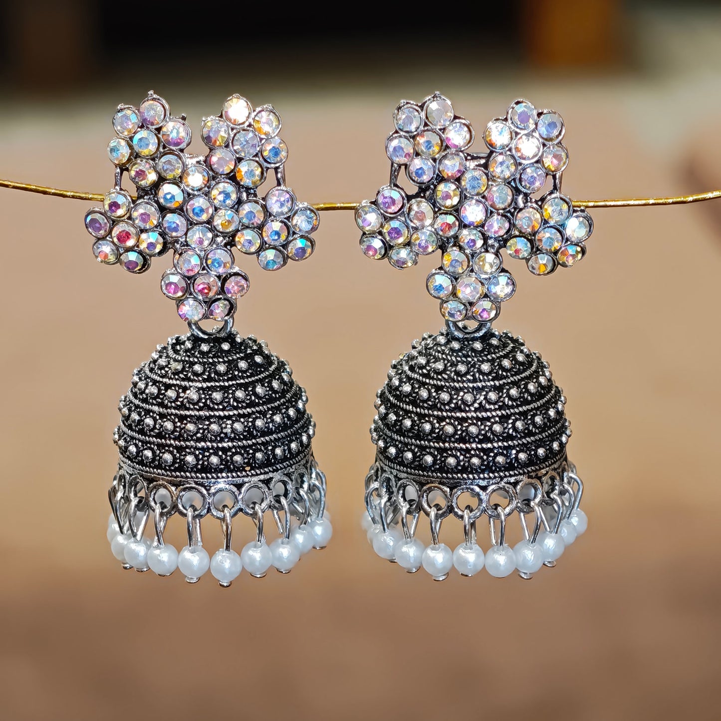 Stone Stud Dome Jhumki