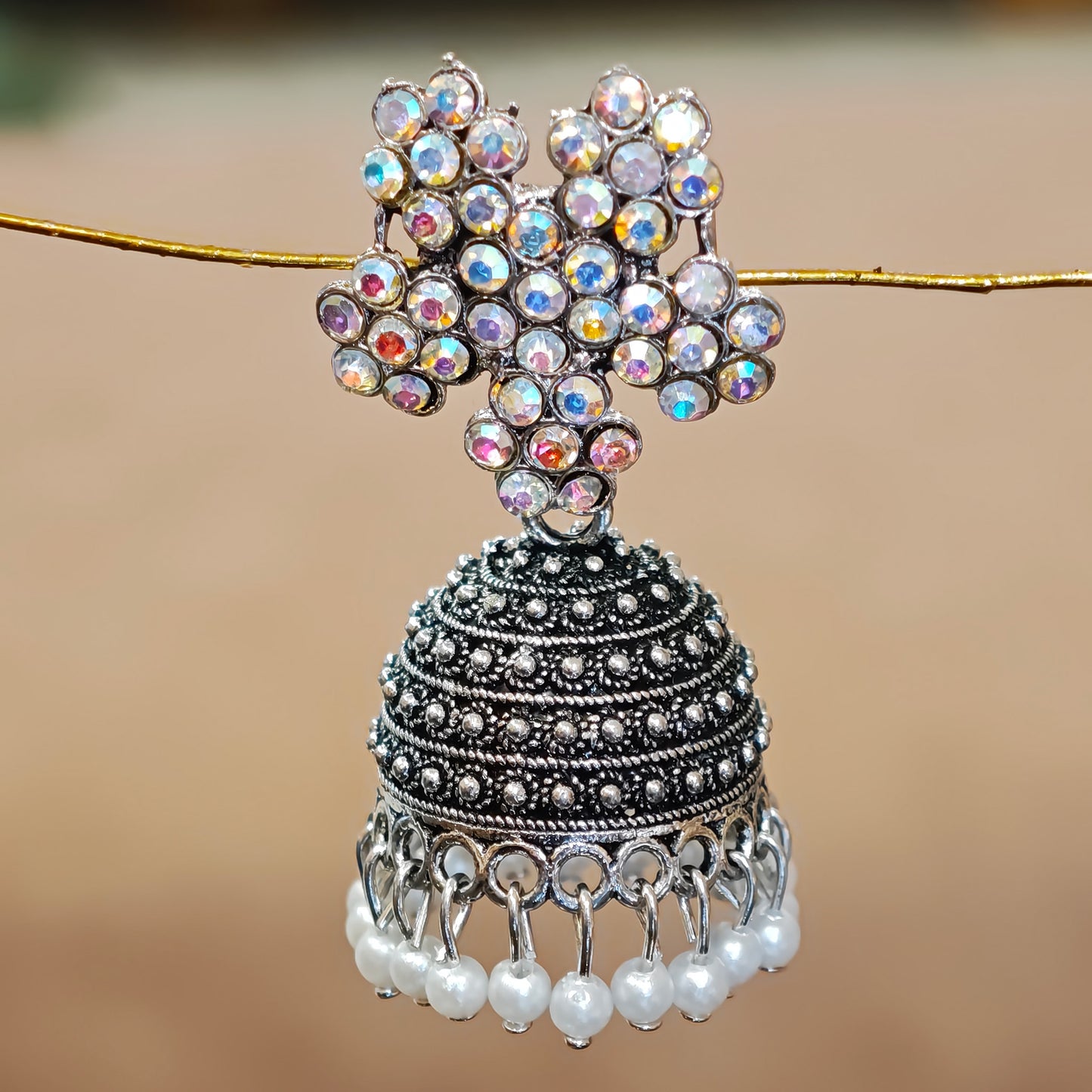 Stone Stud Dome Jhumki