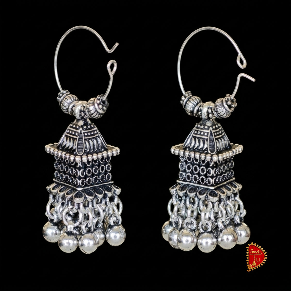Oxidized House Hoop Jhumki