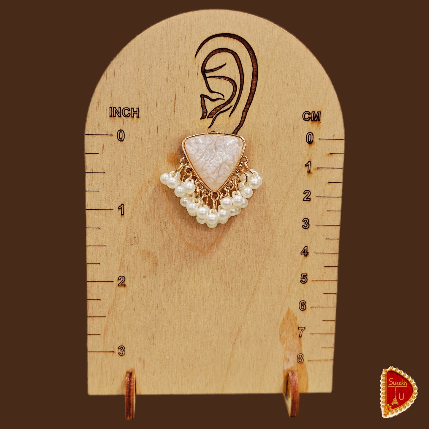 Marble Stud look Pearl Latkan