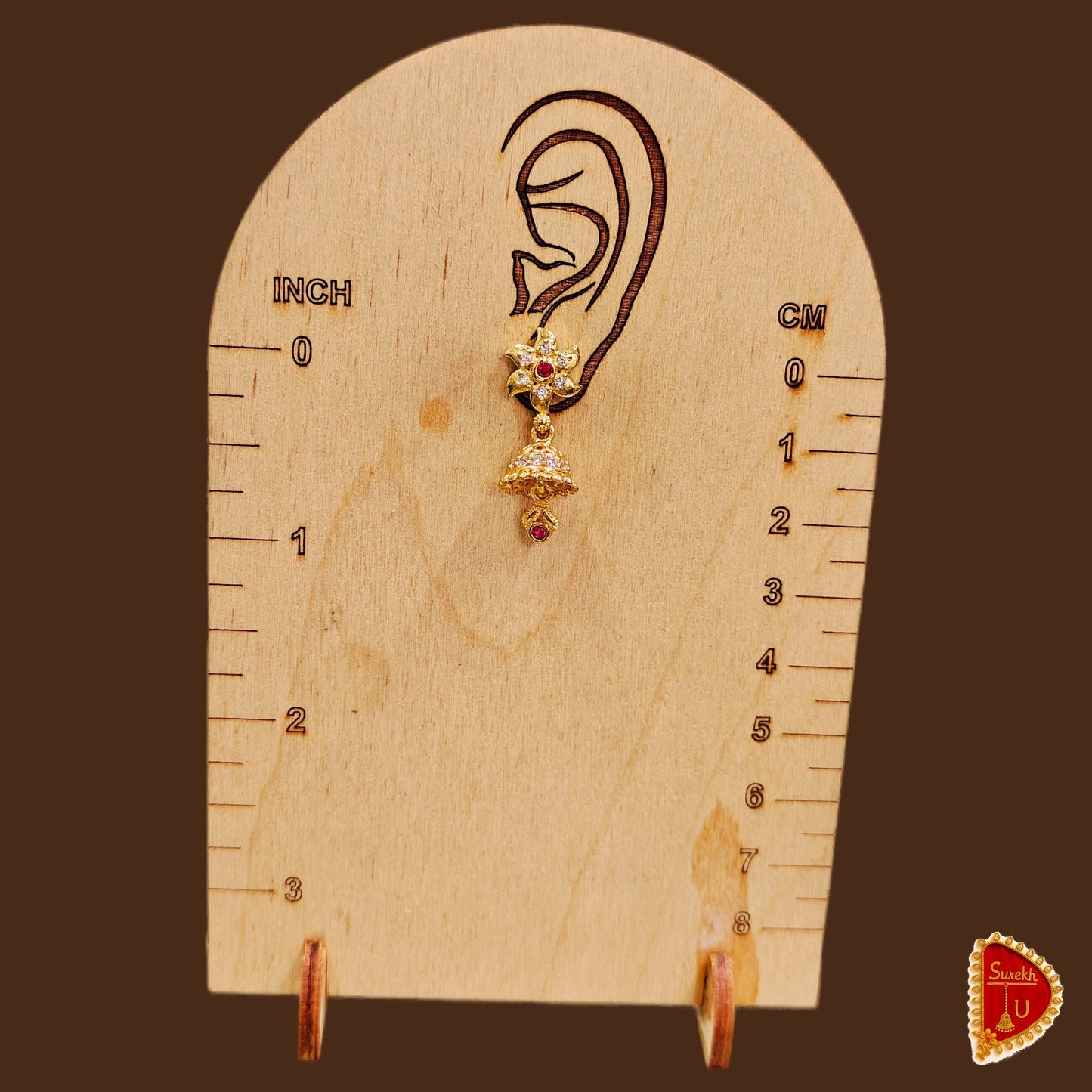 Maharashtrian Floral Chakri Jhumki small