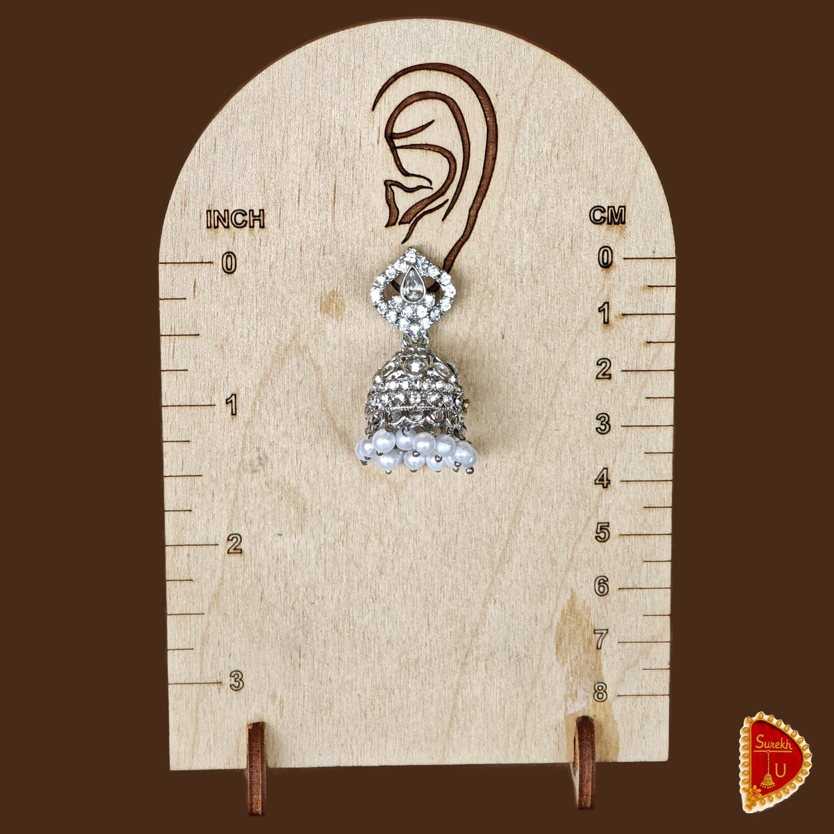 Silver Stones medium Jhumki