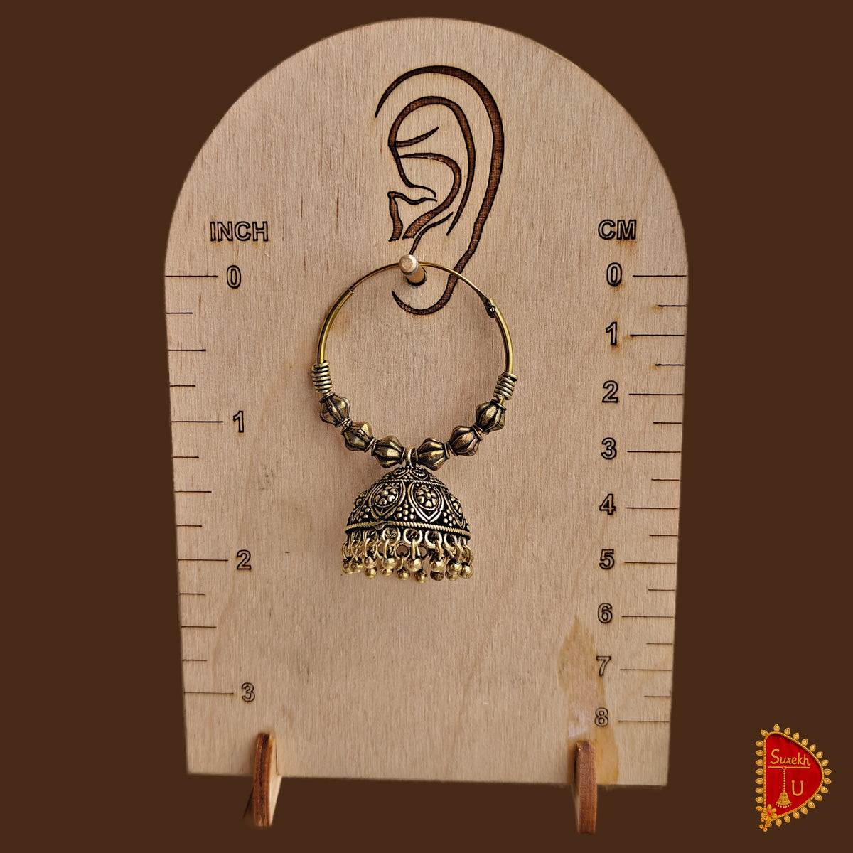 Golden Oxidized Hoop Jhumki medium